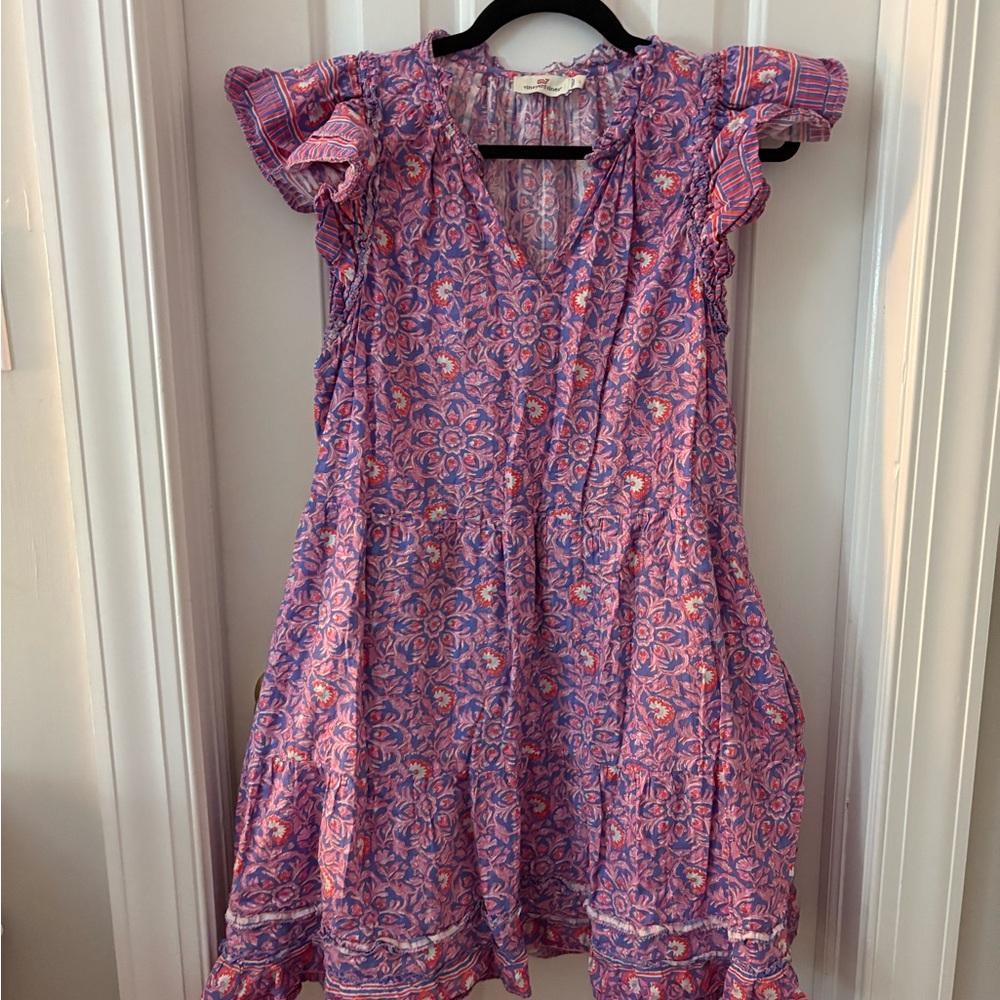 Vineyard Vines Floral Mini Dress in Pink and Purple
